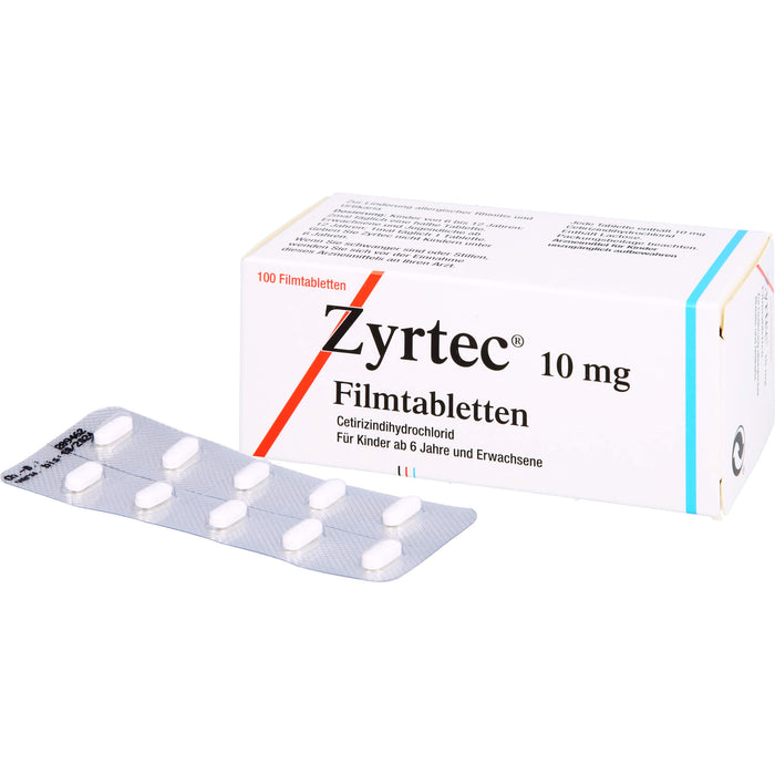 Zyrtec 10 mg Filmtabletten bei Allergien, 100 pcs. Tablets