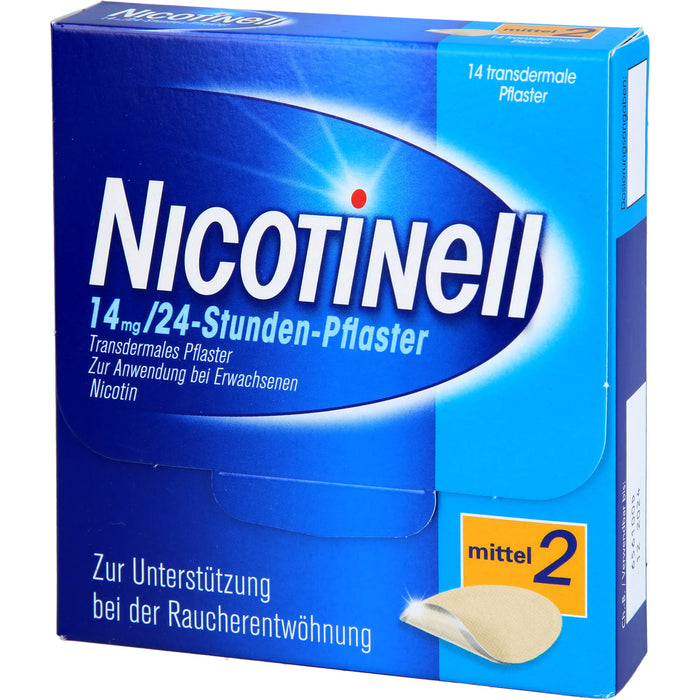 Nicotinell 14 mg/24-Stunden-Pflaster (bisher 35 mg) Stärke 2 (mittel), 14 pc Pansement