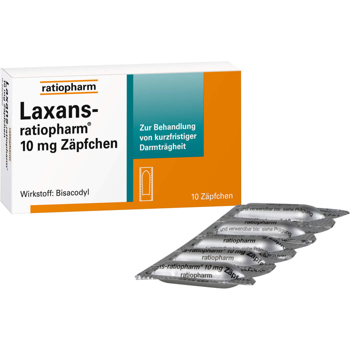 Laxans-ratiopharm Zäpfchen bei Darmträgheit, 10 pc Suppositoires