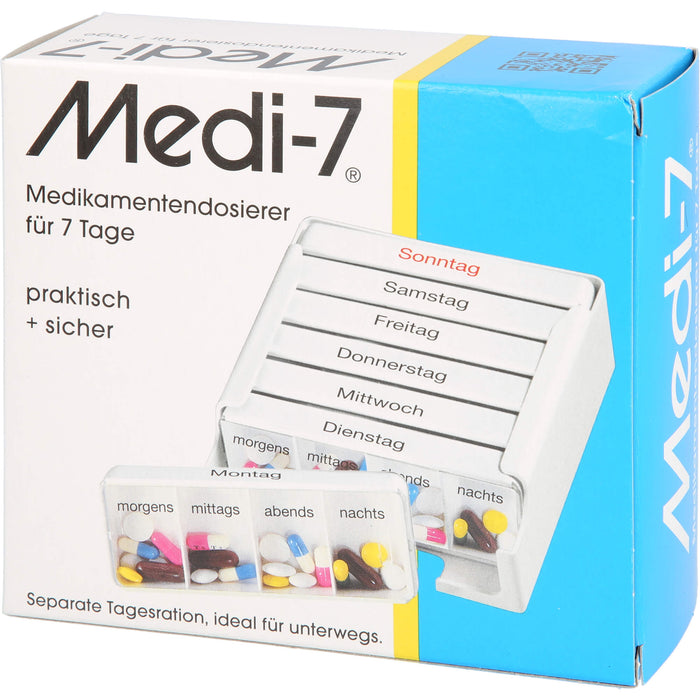 Medi-7 Medikamentendosierer für 7 Tage Tablettenbox, 1 pcs. Box