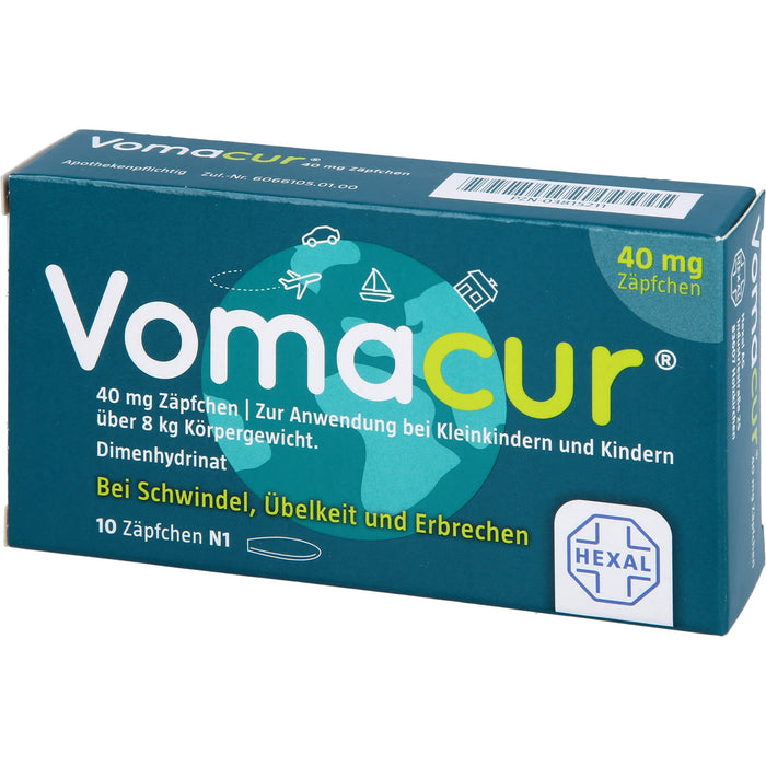 Vomacur 40 mg Zäpfchen, 10 pcs. Suppositories