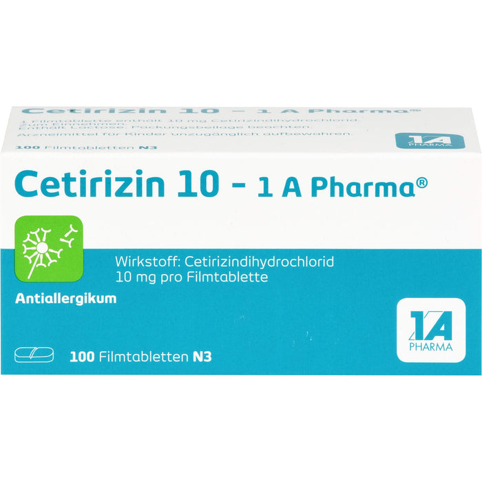 Cetirizin 10 - 1 A Pharma, 10 mg Filmtabletten, 100 pc Tablettes