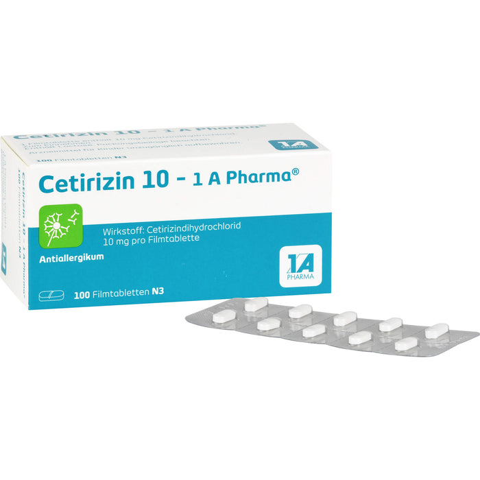 Cetirizin 10 - 1 A Pharma, 10 mg Filmtabletten, 100 pcs. Tablets