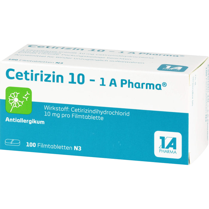 Cetirizin 10 - 1 A Pharma, 10 mg Filmtabletten, 100 pcs. Tablets