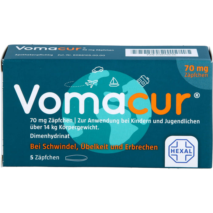 Vomacur 70 mg Zäpfchen, 5 pc Suppositoires