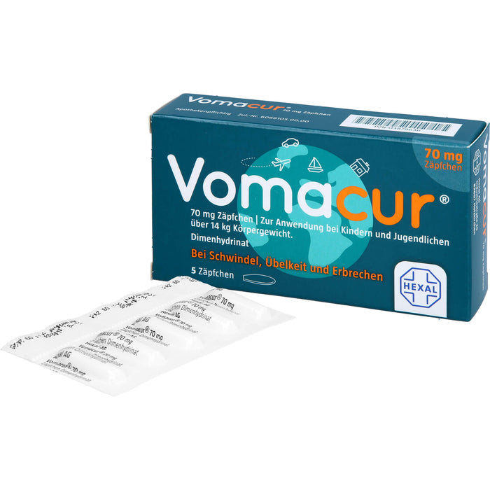 Vomacur 70 mg Zäpfchen, 5 pcs. Suppositories