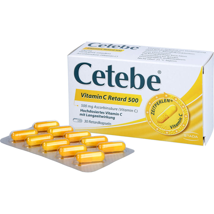 Cetebe Vitamin C Retard 500 Hartkapseln, 30 pc Capsules