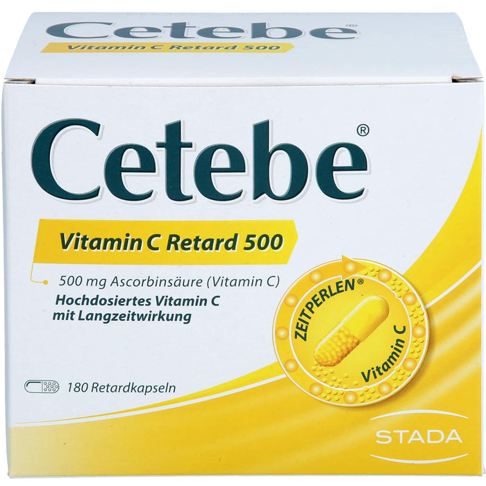 Cetebe Vitamin C Retard 500 Hartkapseln, 180 pcs. Capsules