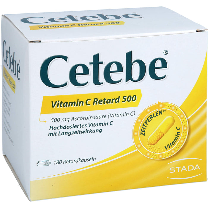 Cetebe Vitamin C Retard 500 Hartkapseln, 180 pc Capsules