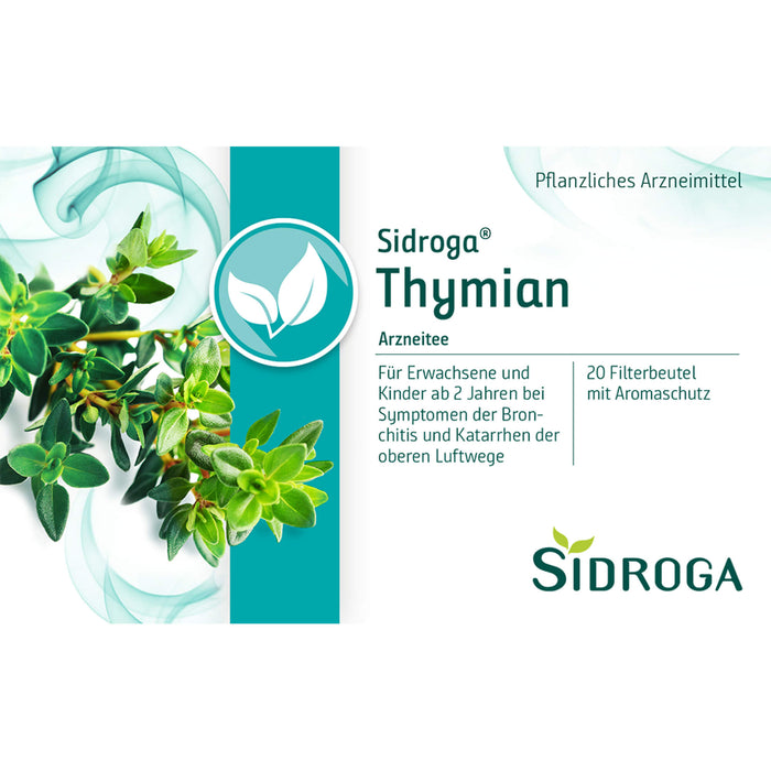 Sidroga Thymian Arzneitee bei Symptomen der Bronchitis, 20 pc Sac filtrant