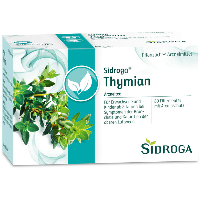 Sidroga Thymian Arzneitee bei Symptomen der Bronchitis, 20 pc Sac filtrant