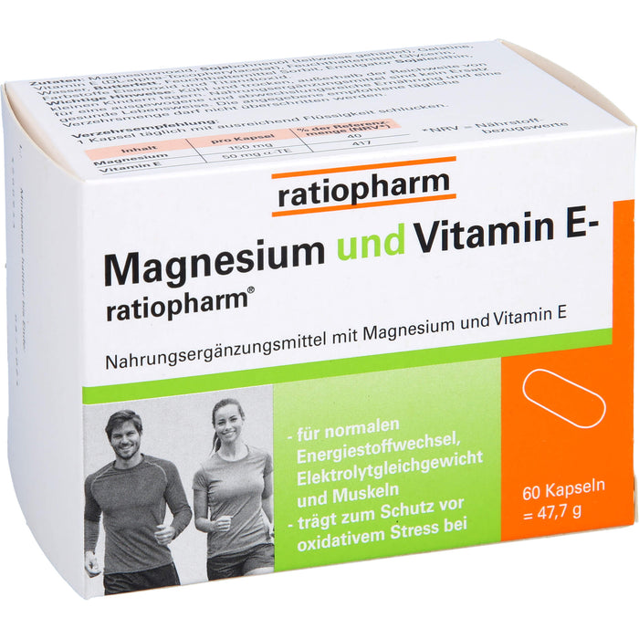 Magnesium und Vitamin E-ratiopharm Kapseln, 60 pcs. Capsules