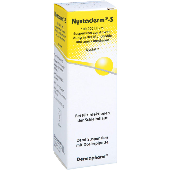 Nystaderm-S 100.000 I.E./ml Suspension bei Infektionen der Mundhöhle, des Rachenraumes und der Speiseröhre, 24 ml Lösung