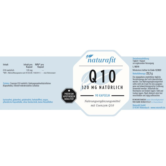 naturafit Q10 120 mg Kapseln, 90 St. Kapseln