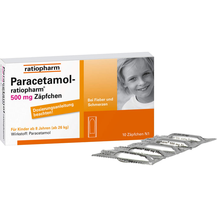 Paracetamol-ratiopharm 500 mg Zäpfchen bei Fieber und Schmerzen, 10 pc Suppositoires