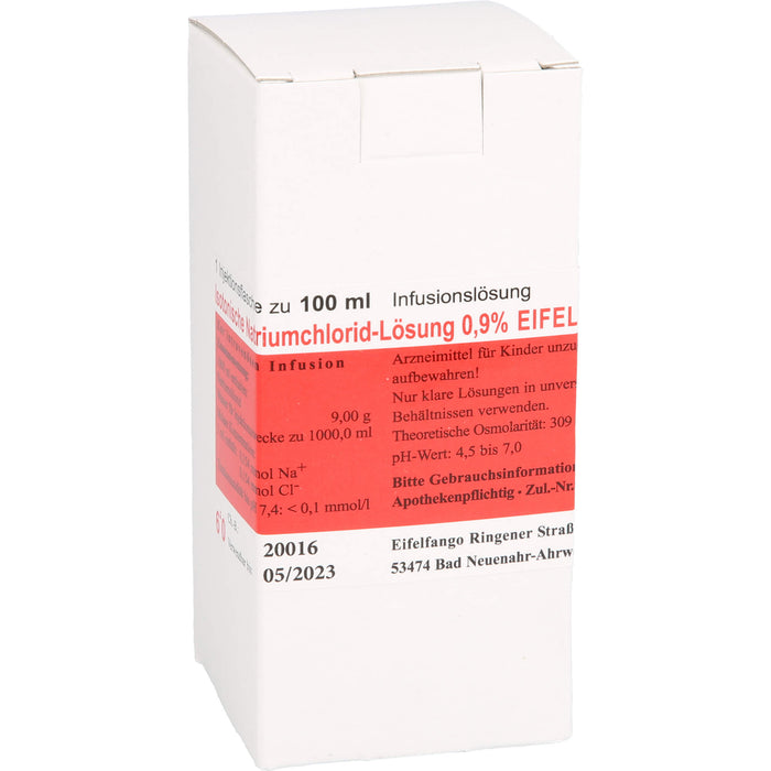 Isotonische Natriumchlorid-Lösung 0,9 % EIFELFANGO, Infusionslösung 100ml, 100 ml INF