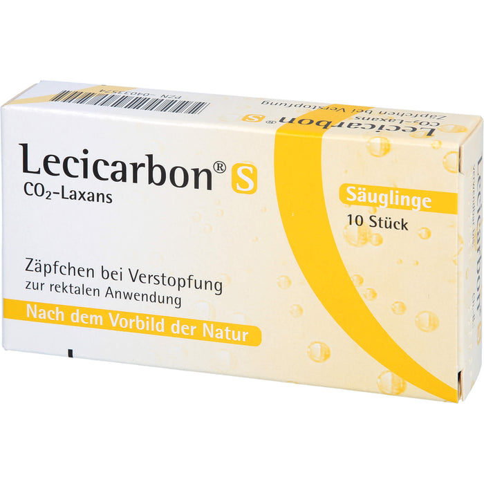 Lecicarbon S Co2-Laxans für Säuglinge bei Verstopfung, 10 pc Suppositoires