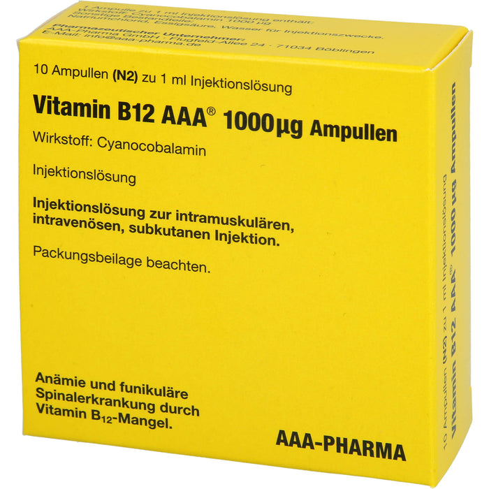 Vitamin B12 AAA 1000 µg Ampullen, 10 pc Ampoules