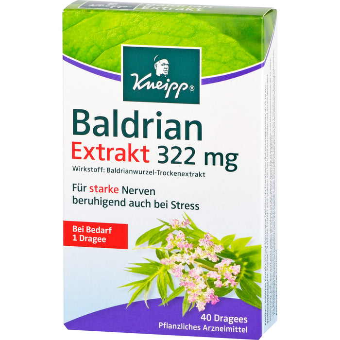 Kneipp Baldrian Extrakt 322 mg für starke Nerven, 40 pc Tablettes