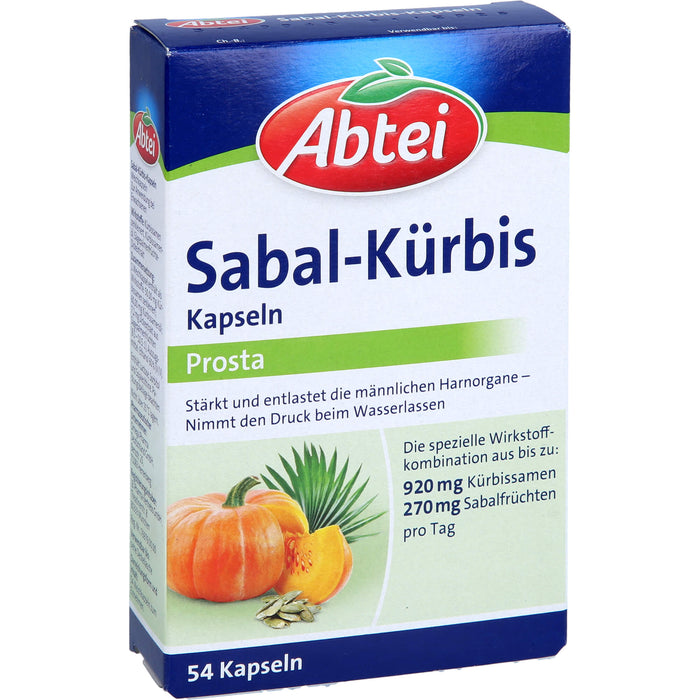 Abtei Sabal-Kürbis Prosta stärkt und entlastet die männlichen Harnorgane, 54 pcs. Capsules