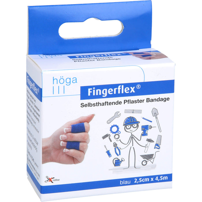 Fingerflex 2,5cmx4,5m blau, 1 St. Pflaster