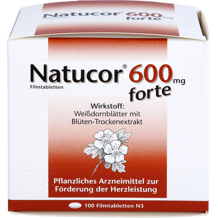 Natucor 600 mg forte Filmtabletten zur Förderung der Herzleistung, 100 pc Tablettes