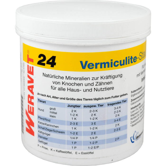 WERAVET Vermiculite-Staufen zur Kräftigung von Knochen und Zähnen für alle Haus-und Nutztiere, 1000 g Poudre