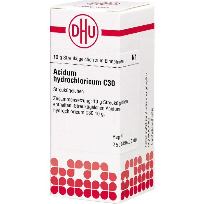 DHU Acidum hydrochloricum C30 Streukügelchen, 10 g Globuli