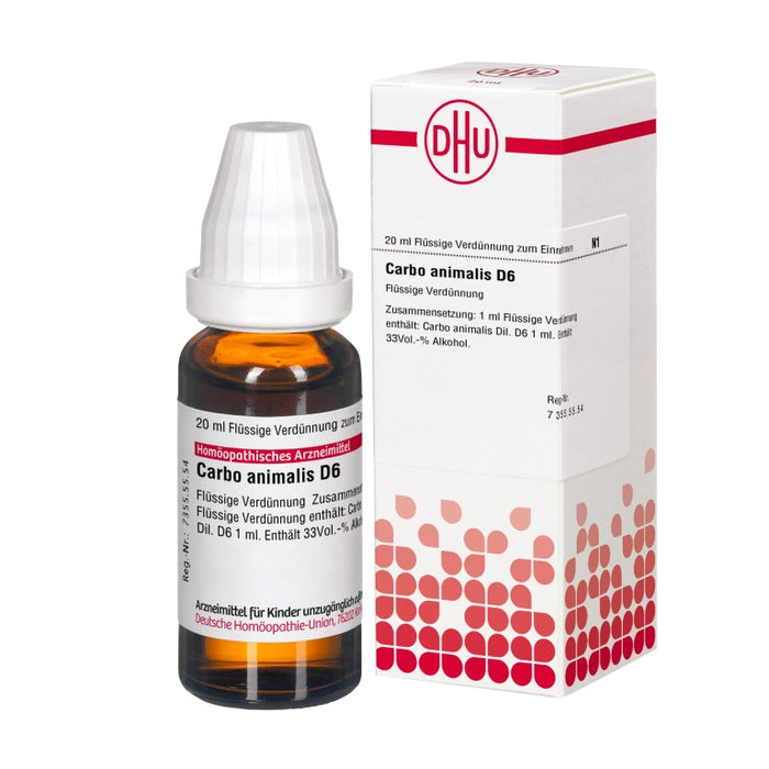 Carbo animalis D6 DHU Dilution, 20 ml Lösung