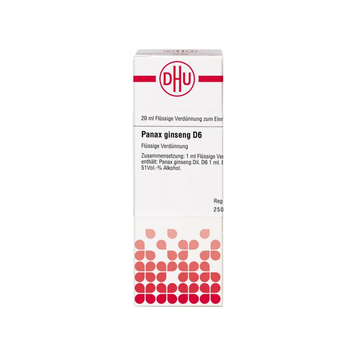 Panax ginseng D6 DHU Dilution, 20 ml Lösung