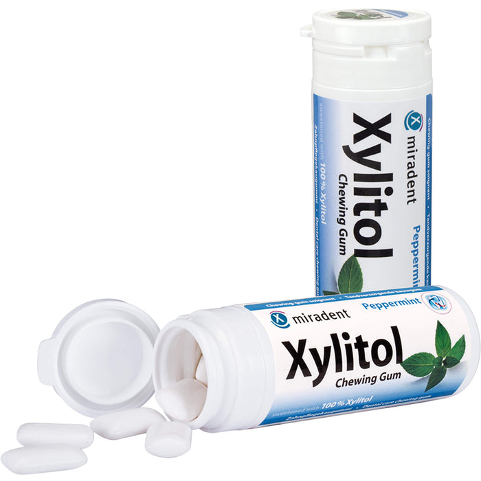 Miradent Xylitol Minze Zahnpflegekaugummi, 30 St. Kaugummi