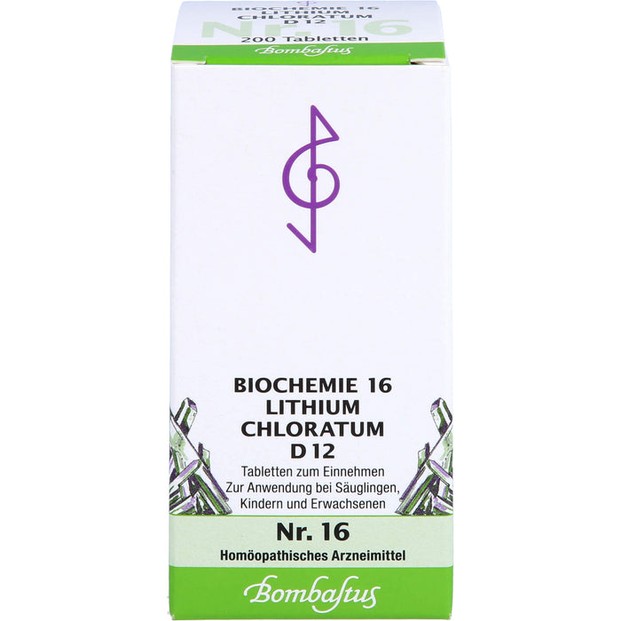 Bombastus Biochemie 16 Lithium chloratum D12 Tabletten, 200 pc Tablettes