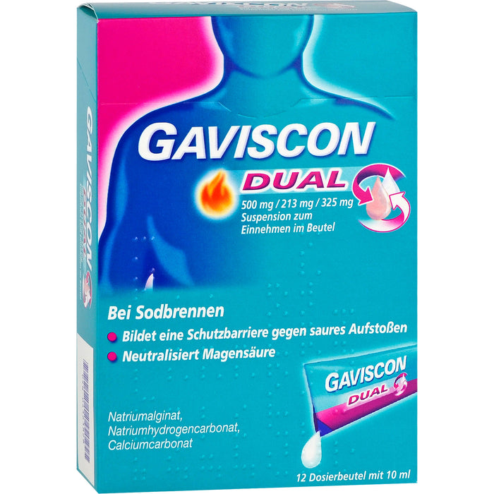 GAVSICON Dual Suspension bei Sodbrennen, 12 St. Beutel