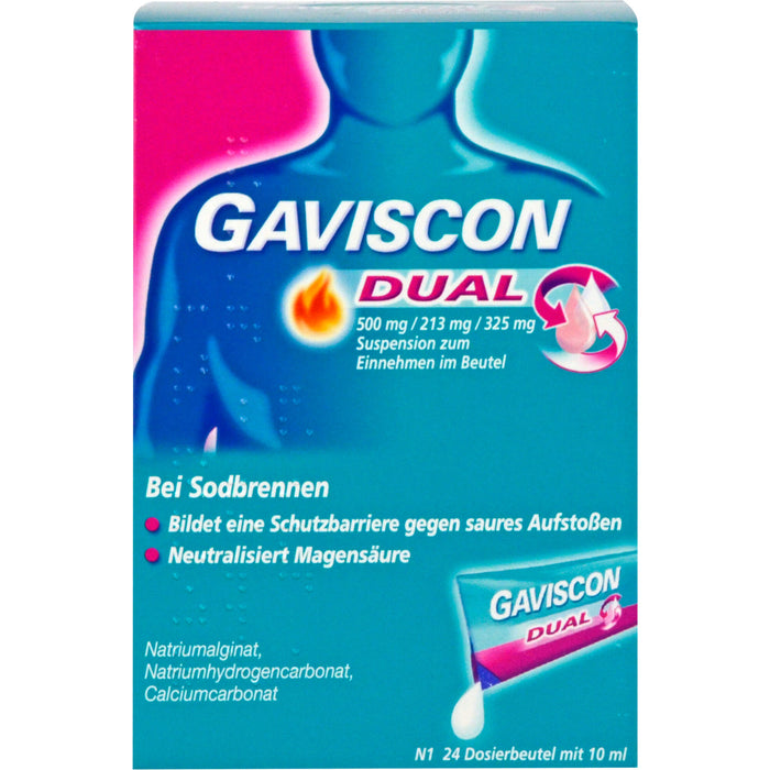 GAVSICON Dual Suspension bei Sodbrennen, 24 St. Beutel