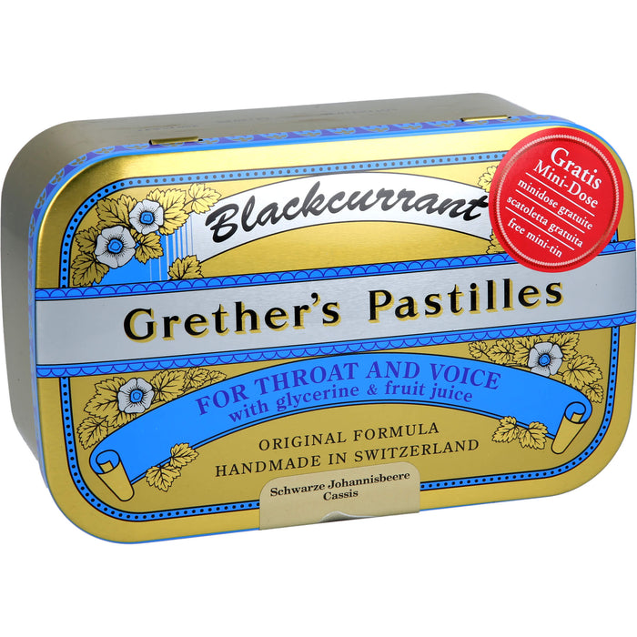 Grethers Blackcurrant Gold zuckerhaltige Pastillen, 440 g Pastilles