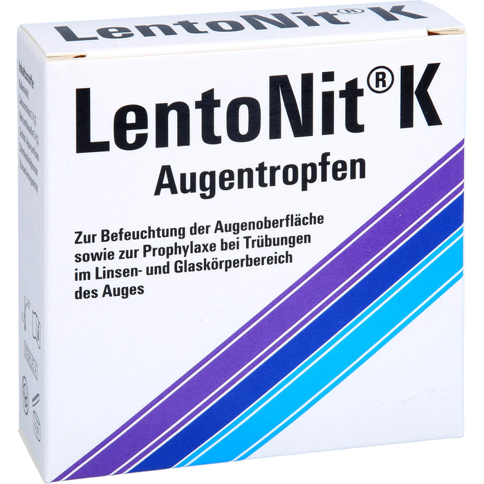 Lento Nit K Augentropfen 3er Packung zur Befeuchtung der Augenoberfläche sowie zur Prophylaxe bei Trübungen im Linsen- und Glaskörperbereich des Auges, 30 ml Solution