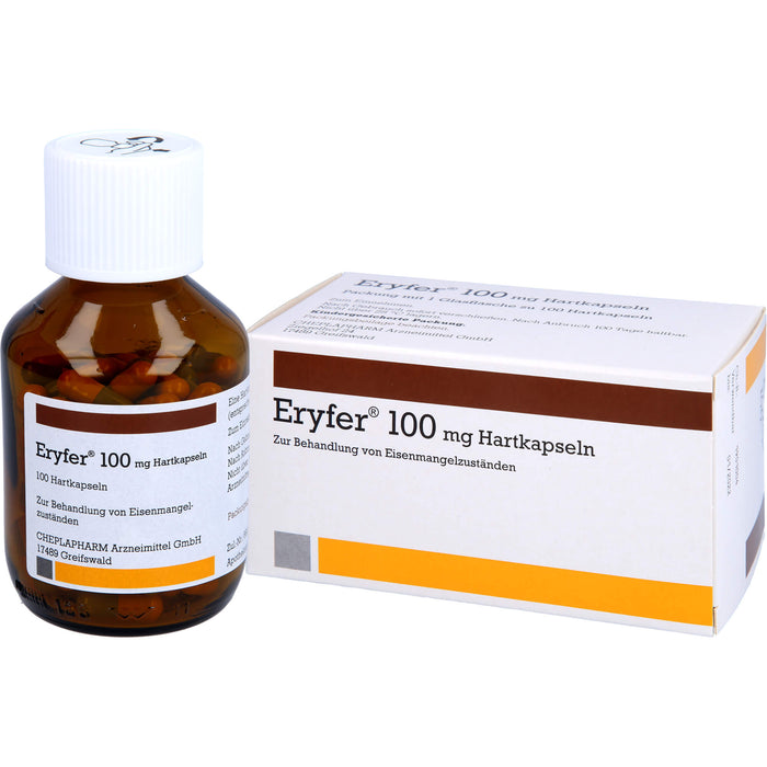 CHEPLAPHARM Eryfer 100 mg Hartkapseln zur Behandlung von Eisenmangelzuständen, 100 pcs. Capsules