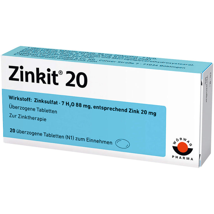 Zinkit 20, Überzogene Tabletten, 20 St UTA