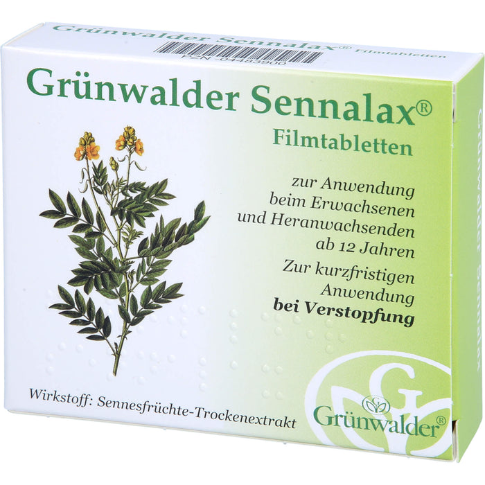 Grünwalder Sennalax Filmtabletten bei Verstopfung, 30 pcs. Tablets