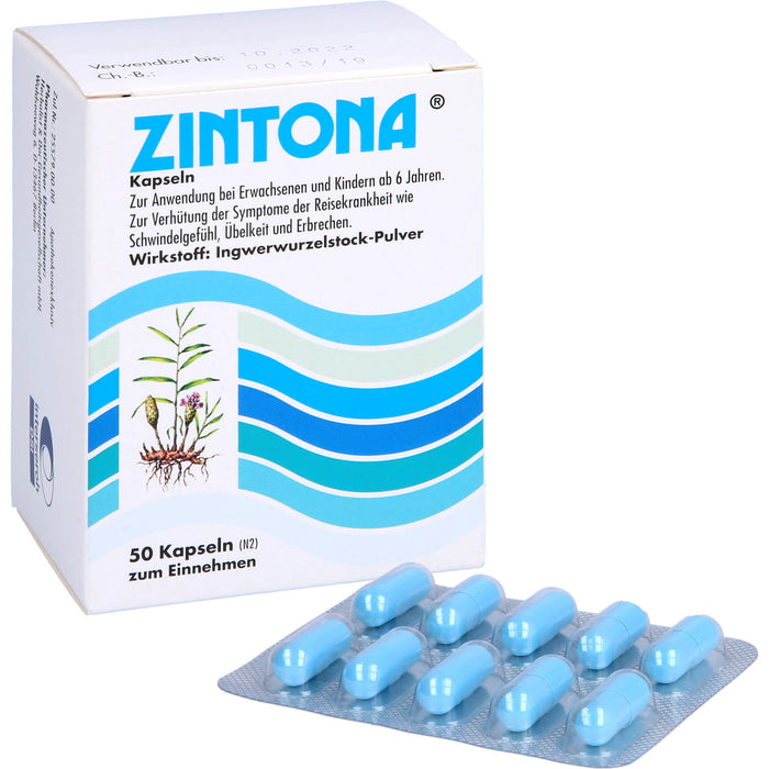 Zintona Kapseln zur Verhütung der Symptome der Reisekrankheit, 50 pcs. Capsules