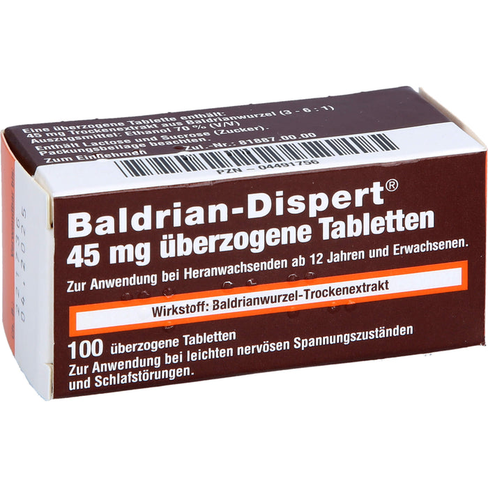 Baldrian-Dispert 45 mg überzogene Tabletten, 100 pcs. Tablets