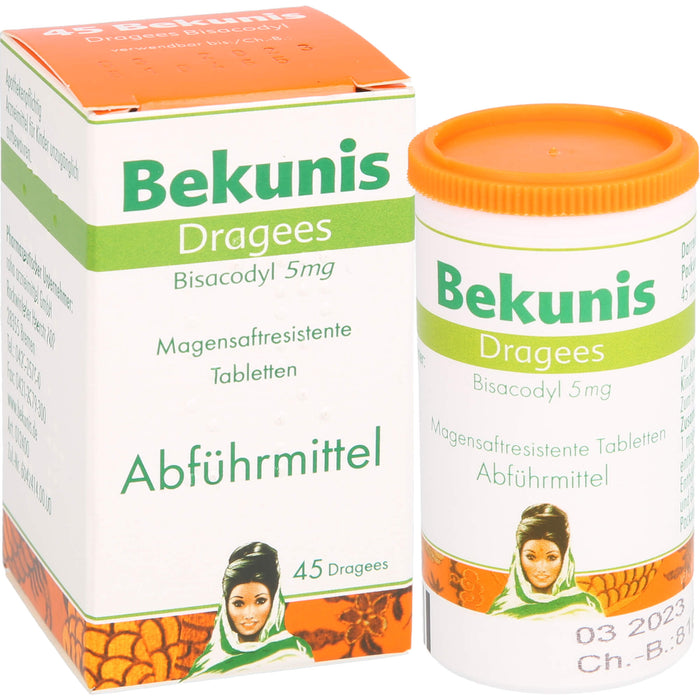 Bekunis Dragees Bisacodyl 5 mg Abführmittel, 45 pcs. Tablets