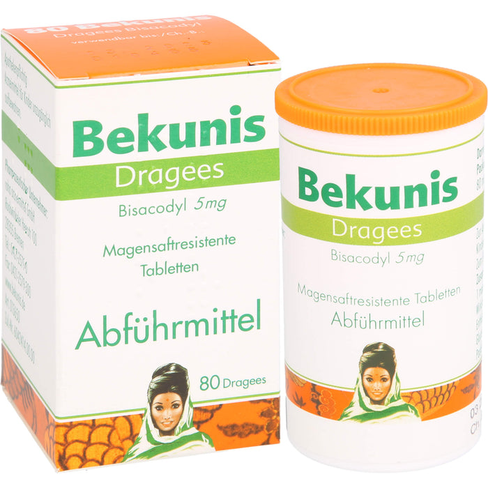 Bekunis Dragees Bisacodyl 5 mg Abführmittel, 80 pc Tablettes