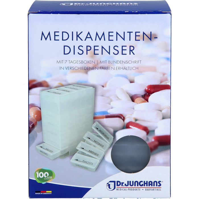 MEDIKAMENTENDISPENSER 7 Tage weiß transp m Blinden, 1 St