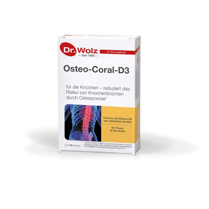 Dr. Wolz Osteo-Coral-D3 für die Knochen Kapseln, 60 pcs. Capsules