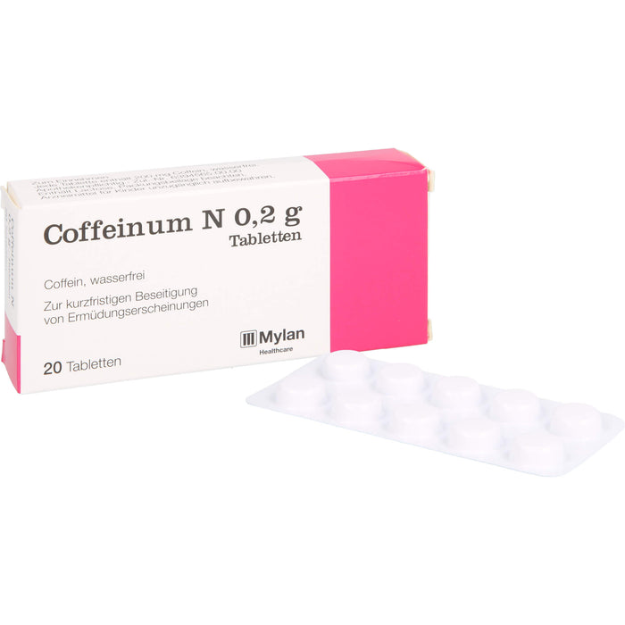 Coffeinum N 0.2 g Tabletten bei Ermüdungserscheinungen, 20 pc Tablettes