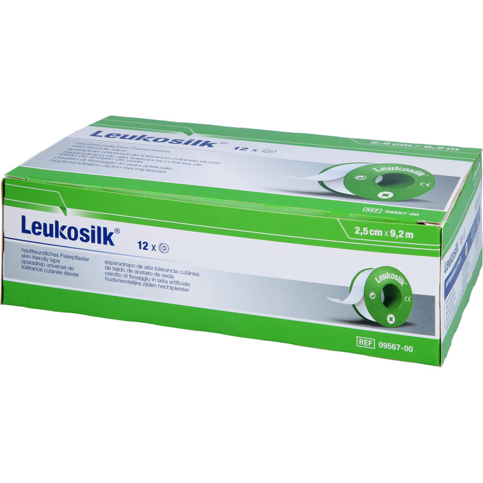 LEUKOSILK 9,2MX2,5CM, 12 St PFL