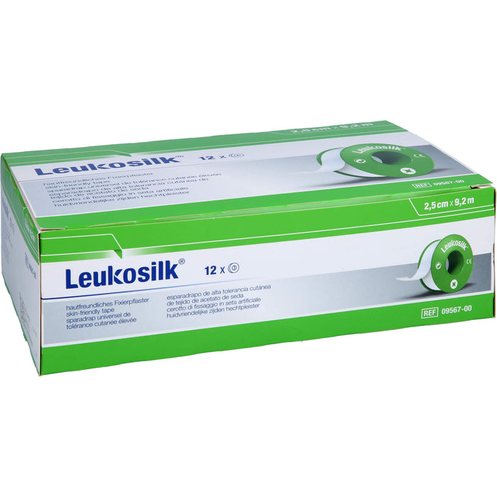 LEUKOSILK 9,2MX2,5CM, 12 St PFL