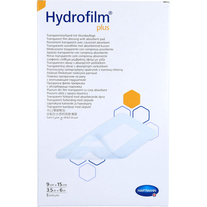 HARTMANN Hydrofilm Plus Transparentverband mit Wundauflage 9 x 15 cm, 5 pc Pansements