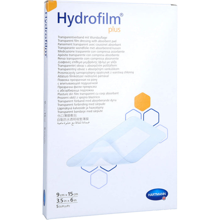 HARTMANN Hydrofilm Plus Transparentverband mit Wundauflage 9 x 15 cm, 5 pcs. Wound dressings